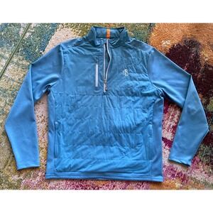 Peter Millar Jacket Mens Medium Weld Elite Hybrid 1/2 Zip Performance Light Blue